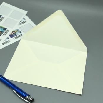 Umschlag C6 Papier Grußkarten elfenbein Klappe offen